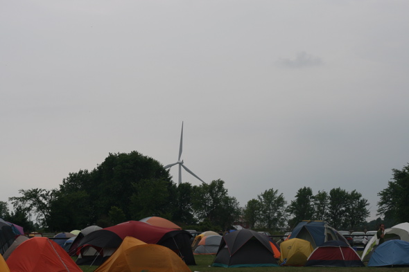 Wolfe Island Music Festival 2011, camping, windmill