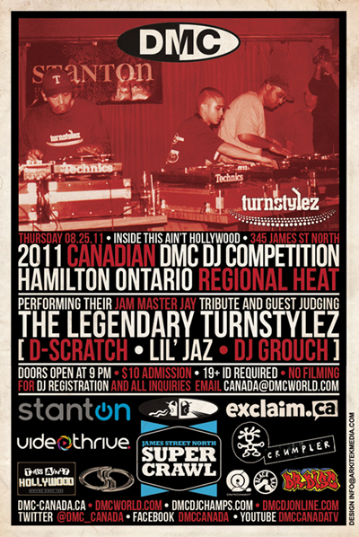 DMC DJ scratch Championsips, Canada, Supercrawl, September 10 2011, James st. north, 