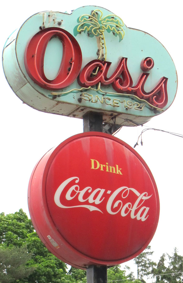 Oasis, old burger joint, Caledonia, Ontario, old signage