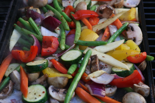 bbq, grilled veggies