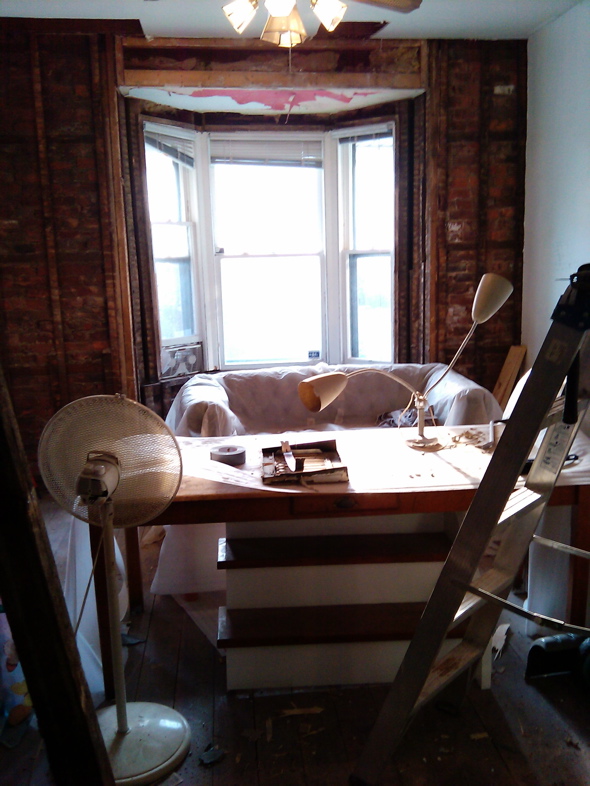 renovation, gutting walls