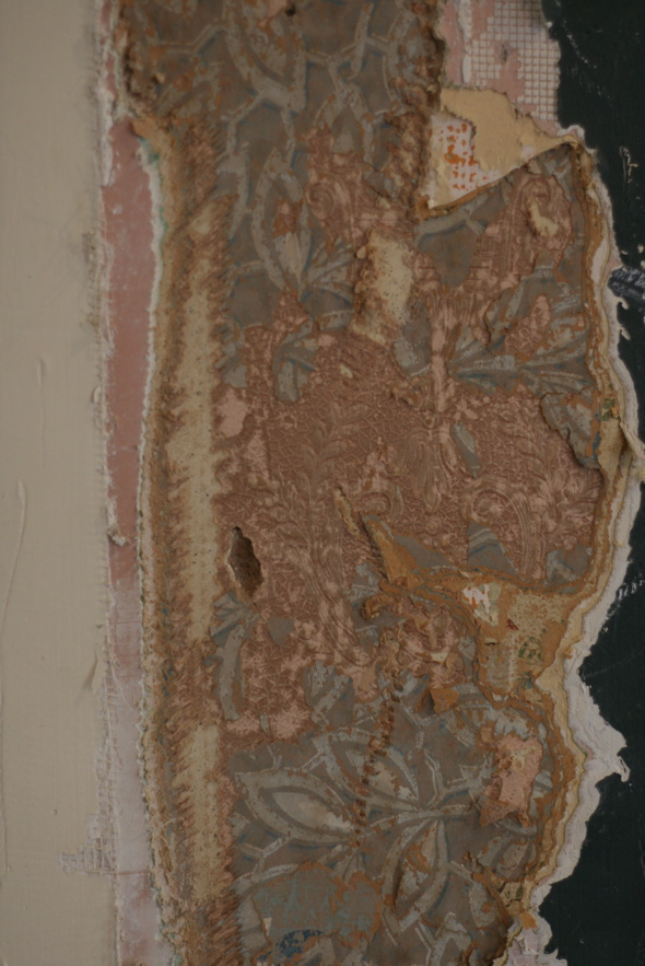 stripping wallpaper, 100 year old wallpaper, home renovations
