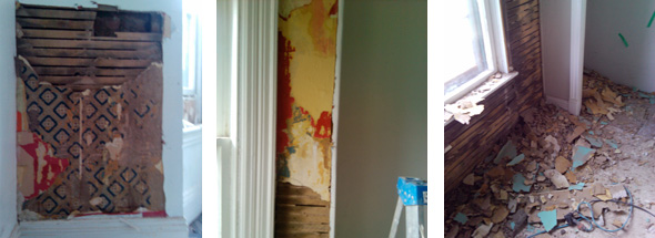 100 year old walls, renovation, old wallpaper