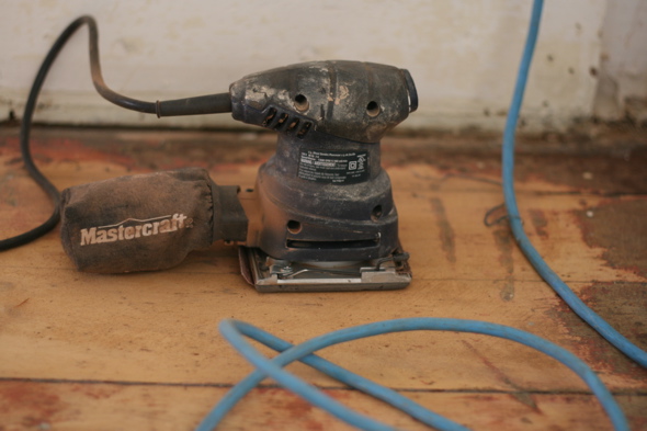 sanding 100 year old pink plank floors