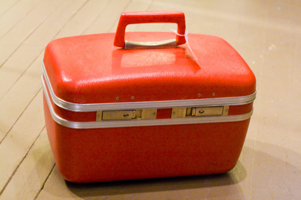vintage red suitcase, Modify Your Closet, Hamilton, vintage & consignment clothing store