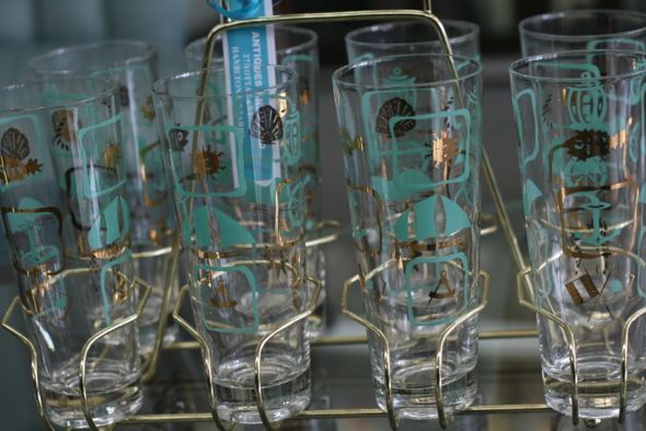 antiques, Ottawa Street, Hamilton, Ontario, vintage cocktail glasses