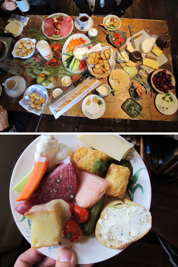 meats, cheeses, spread for Christmas, Christmas breakfast feast