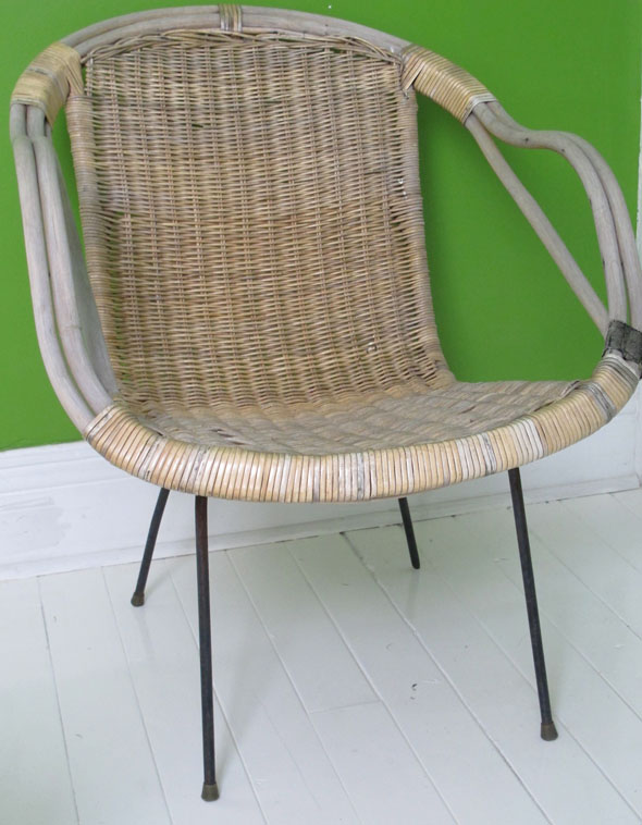 midcentury basket chair, antique thrift find, concession street, Hamilton